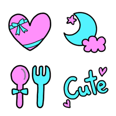 Pink & Light blue World Emoji 2