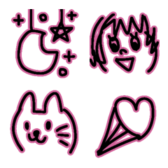 pink black emoji