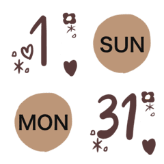 number schedule brown emoji