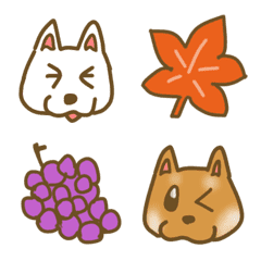 happy dog's autumn emoji