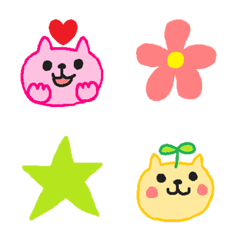 pink and yellow colorful cat Emoji