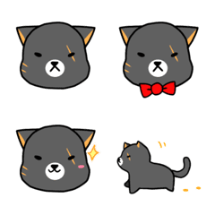 Asiatic black cat Emoji