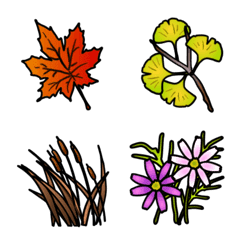Seasonal scenery emoji set(fall)