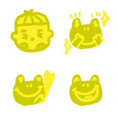 柚黃色小男孩和青蛙