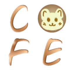 Latte Coffee Art (A-Z) Emoji Cute