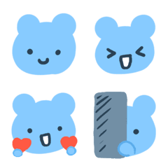 귀여운 파란곰 부루 이모티콘