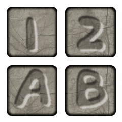 Letters on marble cubes (Eng)