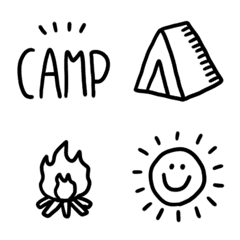 Monochrome camp emoji