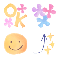 simple useful emoji in watercolors 