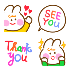 Colorful and cute rabbit emoji
