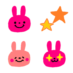 The vivid color Pink rabbit Emoji