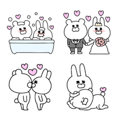ウサギとクマのラブラブ絵文字♥②