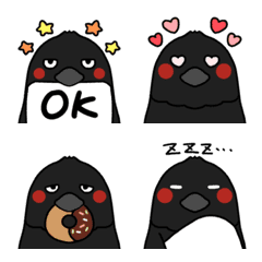 Very cute and cool crow emoji