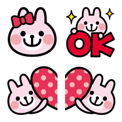 Cute Clear EMOJI with Pink rabbit
