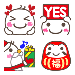 Simple and cute face emoji (winter)