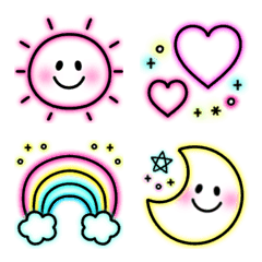 Cute colorful vivid emojis
