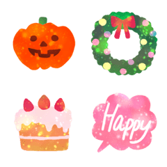 Kirakira galaxy halloween,xmas emoji