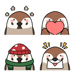 Very cute and round sparrow emoji
