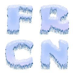 Frozen Blue Ice Cubes (A-Z) Emoji Cute