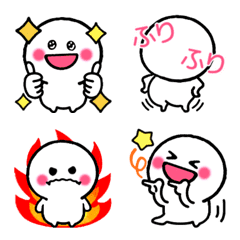 Kawaii white smile Emoji like a sticker2