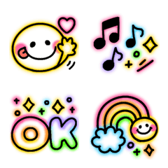 colorful neon emoji