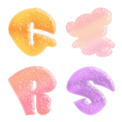 Jeli Bergetah gula (A-Z) Emoji Imut