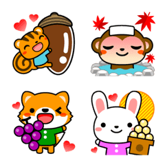 Emoji of an animal and autumn