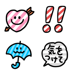 Kawaii stripe and border emoji