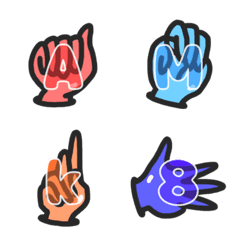ASL & JSL finger character Emoji