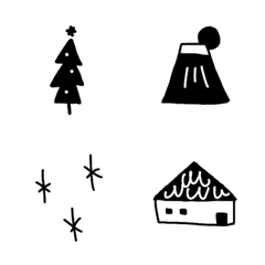 Solamiru.Simple black emoji winter