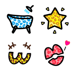 Pastel colored leopard Emoji