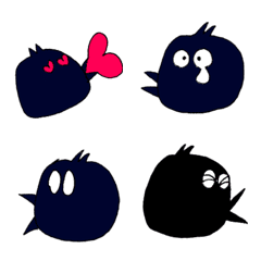 Crow face Emoji kawaii 