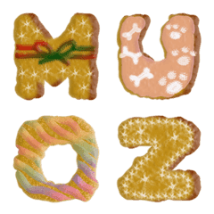 Cookie Cream Cake Icing (A-Z) Emoji Cute