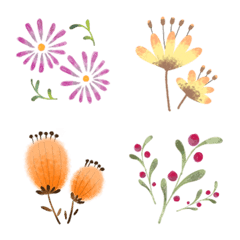 北欧の花と葉っぱのMIX絵文字
