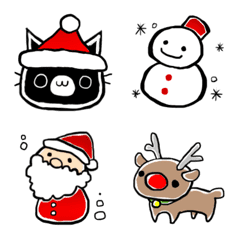 Black cat  kurosuke Christmas emoji