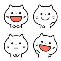 Emoji of a cute white cat