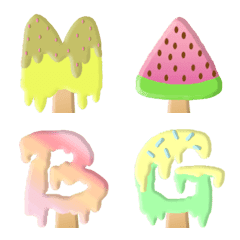 Ice Cream Rainbow Pop (A-Z) Emoji Cute