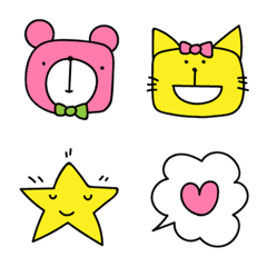 Pink Bear and Yellow Cat 