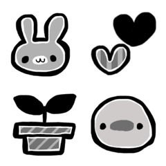 Black and white fashionable emoji