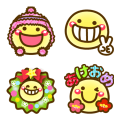 Simple smile emojis for winter 2