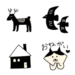Simple kawaii Emoji black 