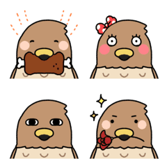 Very cute and calm hawk emoji