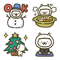 fool alpaca emoji in winter