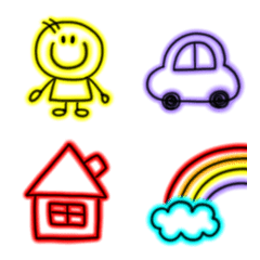 colorful paint neon Emoji