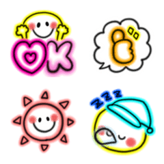 colorful smile neon Emoji (4)