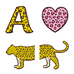 leopard print alphabet emoji