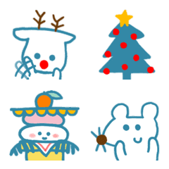 青い動物たちのクリスマスとお正月