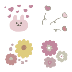 Colorful flowers and bunnies 