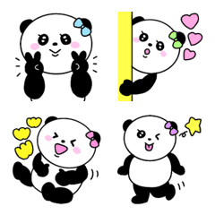 panda with colorful ribbons