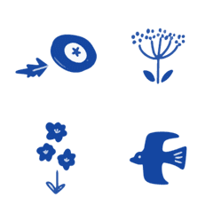 A flowery blue emoji